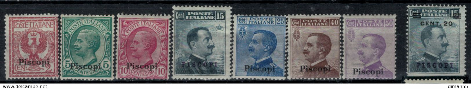 EGEO - PISCOPI - Sassone N. 1-8 Cat. 148 Euro  Linguellati - MH* - Aegean (Piscopi)