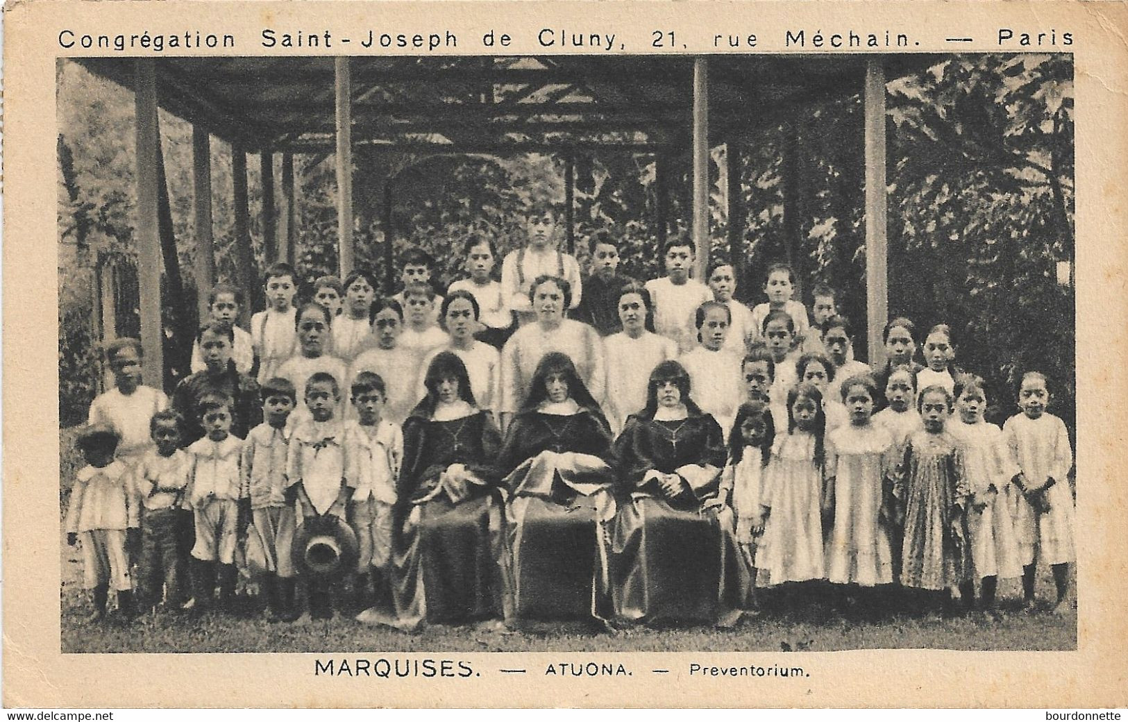 CPA ILES MARQUISES ATUONA Préventorium Congrégation St Joseph Rue Méchain à PARIS - Polynésie Française