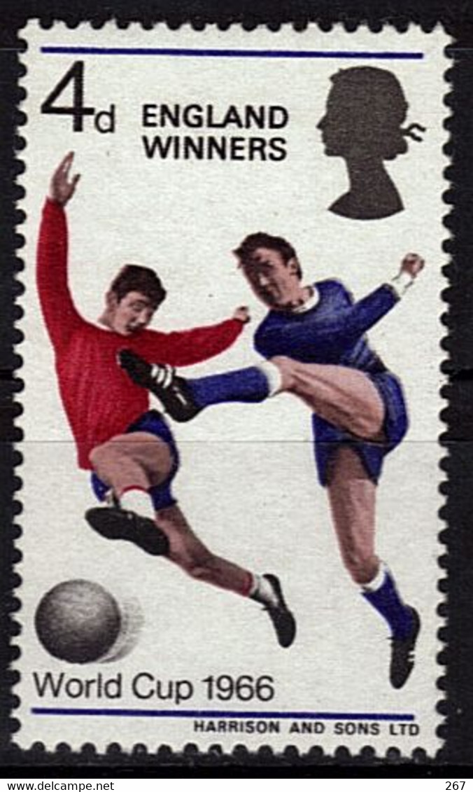 GRANDE BRETAGNE  N° 448  * * SURCHARGE Cup 1966 Football Soccer Fussball - 1966 – Angleterre