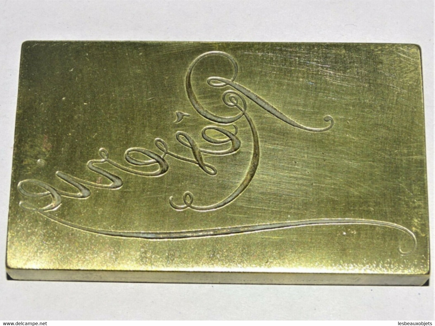 ANCIENNE MATRICE BRONZE / LAITON IMPRIMERIE EAU FORTE REVERIE Déco PAPIER ENTETE - Seals