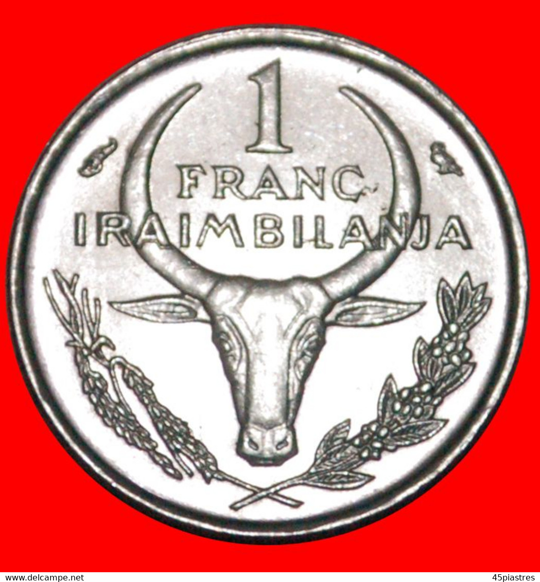 * FRANCE: MADAGASCAR ★ 1 FRANC 1965 FLOWER AND OX! LOW START ★ NO RESERVE! - Madagaskar