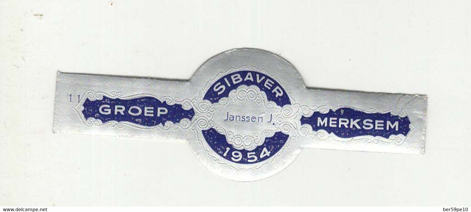 BAGUES DE CIGARES  1 EX.  GROEP MERKSEM  SIBAVER 1954 JANSSEN J. - Cigar Bands