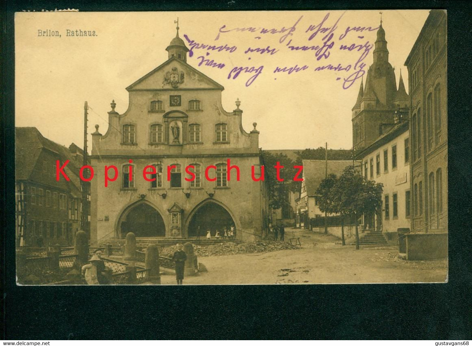 AK Brilon, Rathaus, Gel. 1906 Nach Pitsburg, USA - Brilon