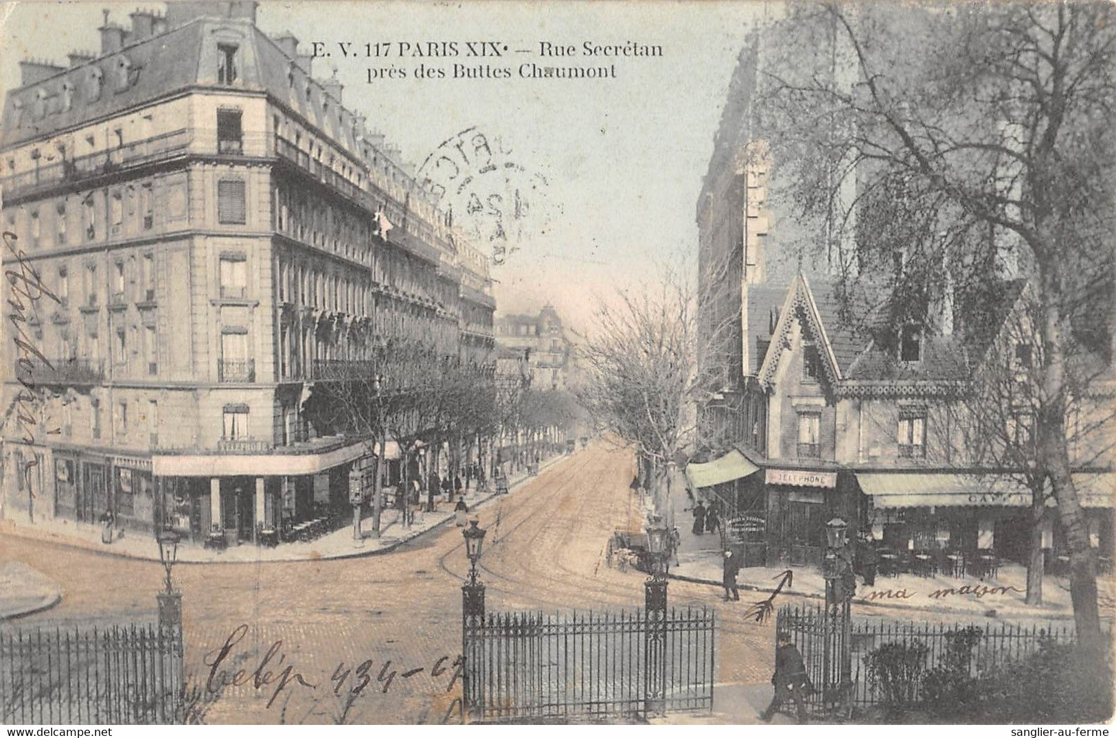 CPA 75 PARIS XIXe RUE SECRETAN PRES DES BUTTES CHAUMONT - District 19