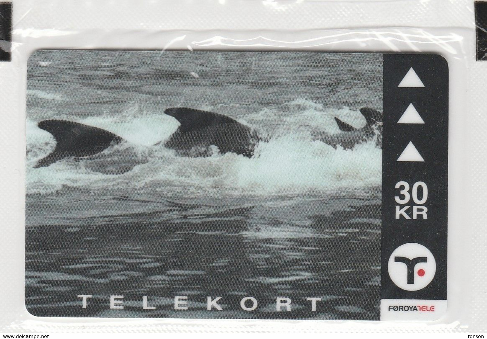 Faroe Islands, OD-030,  30 Kr , Pilot Whales 1, Mint In Blister, 2 Scans. - Isole Faroe