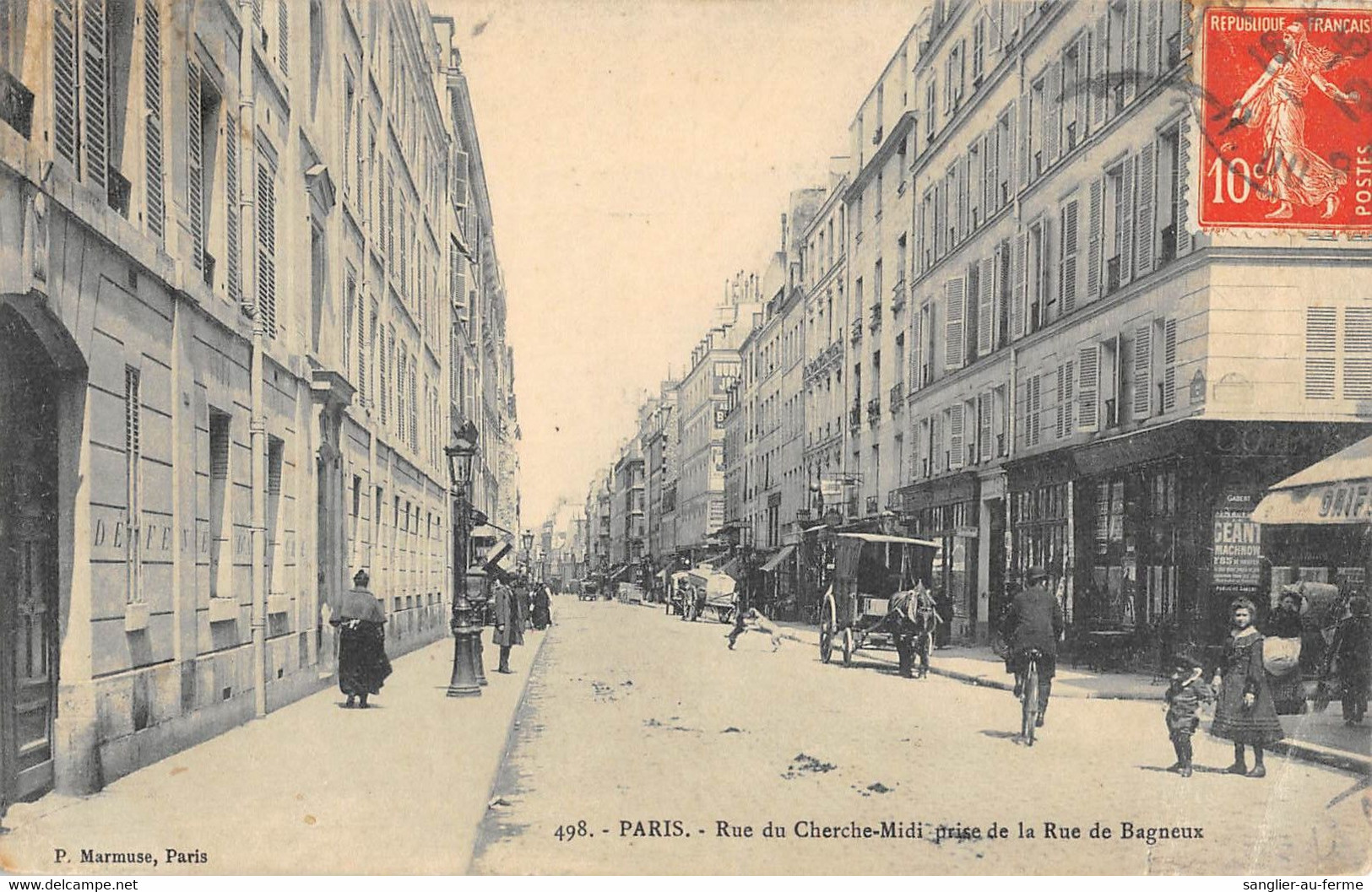 CPA 75 PARIS VIe PARIS RUE DE CHERCHE MIDI PRISE DE LA RUE DE BAGNEUX - Arrondissement: 06