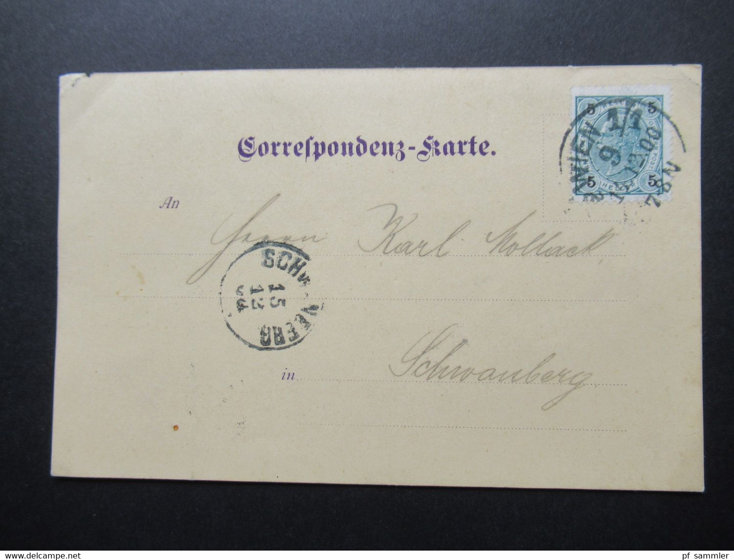 Österreich 1900 Franz Joseph Nr.72 EF Correspondenz Karte Waaren Abtheilung Anglo-Oest. Bank Schweinefett Werke Wien - Brieven En Documenten