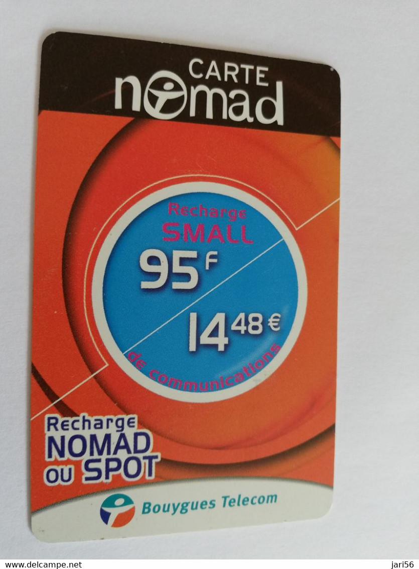 FRANCE/FRANKRIJK  NOMAD CARTE  SMALL NOMAD OU SPOT    95FR  PREPAID  USED    ** 5983** - Nachladekarten (Handy/SIM)