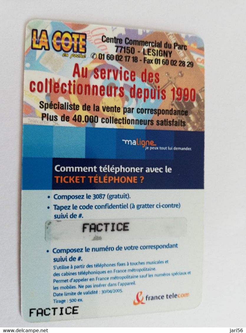 FRANCE/FRANKRIJK   LA COTE EN POCHE     5 MIN  PREPAID  USED    ** 5985** - Mobicartes (GSM/SIM)