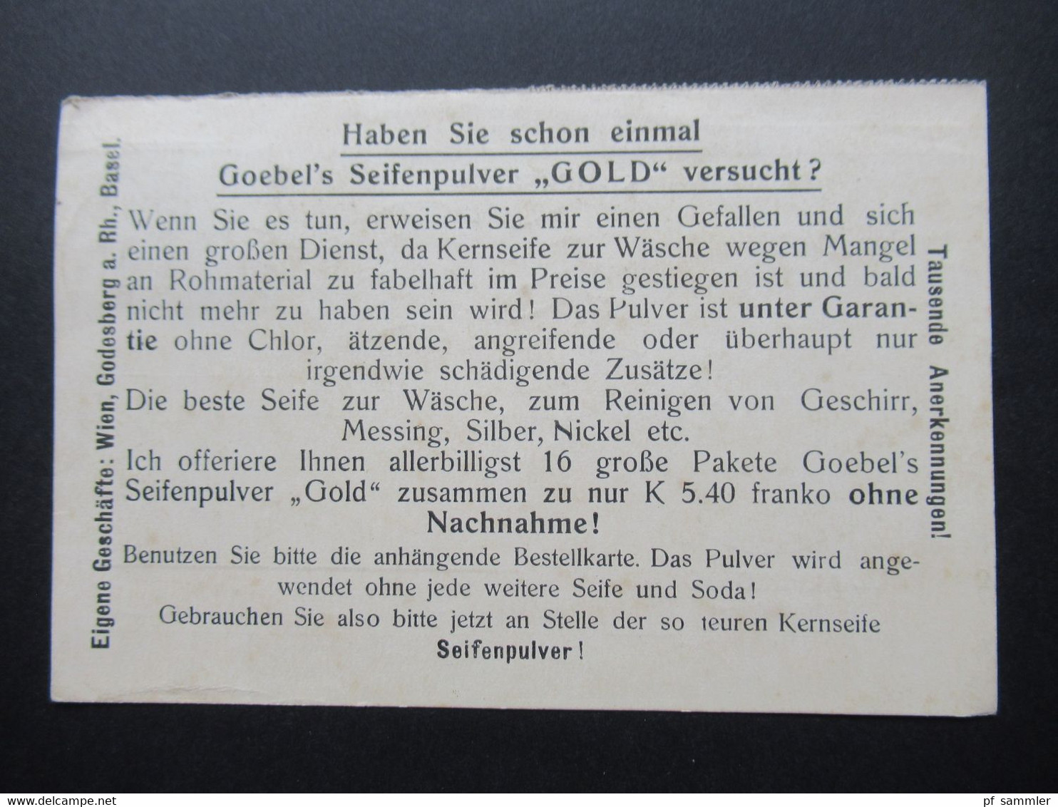 Österreich Michel Nr.141 EF Auf Drucksache / Firmenwerbung Paul Alfred Goebel Hoflieferant Seifenpulver Gold - Brieven En Documenten