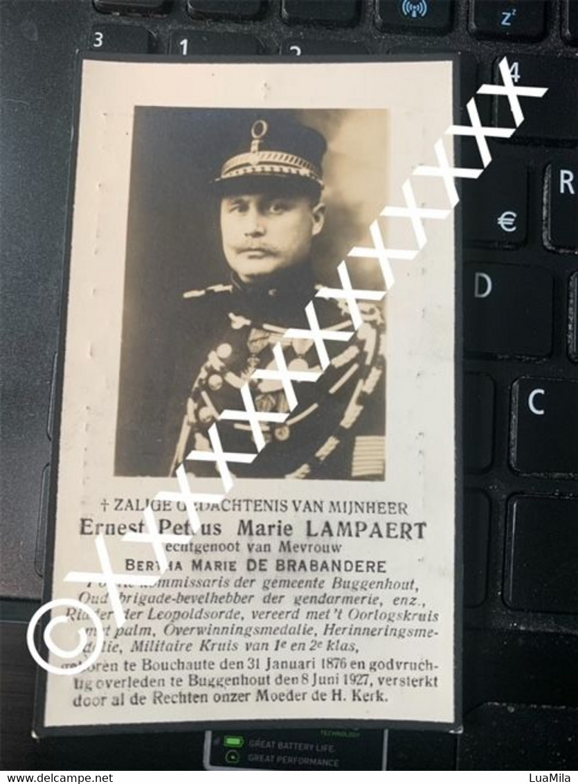 [F] Lampaert Ernest Politie Commissaris De Brabandere Bertha Buggenhout Bouchaute 1876 1837 Gendarmerie - Décès