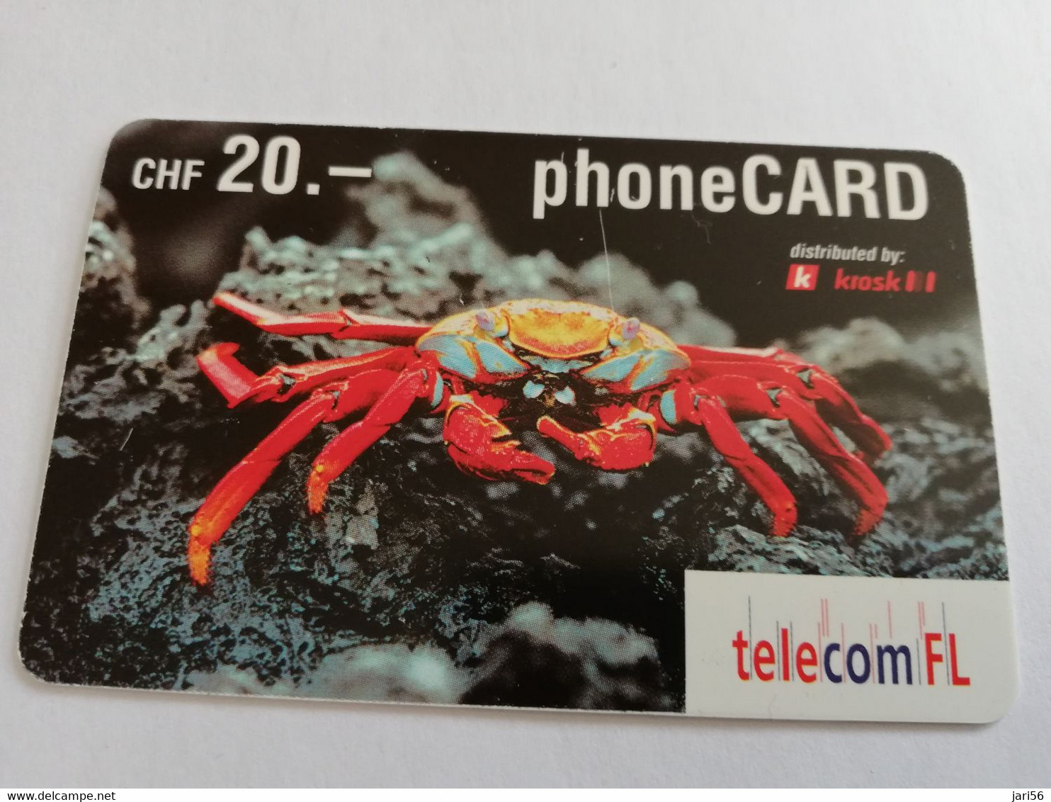 LIECHTENSTEIN ANIMALS CHF 20,- FINE USED PREPAID- CRAB     ** 5995** - Liechtenstein