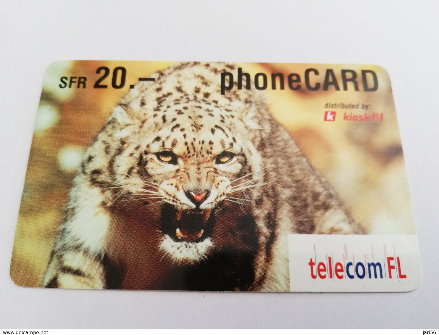 LIECHTENSTEIN ANIMALS CHF 20,- FINE USED PREPAID- BIG WILD CAT      ** 5996** - Liechtenstein