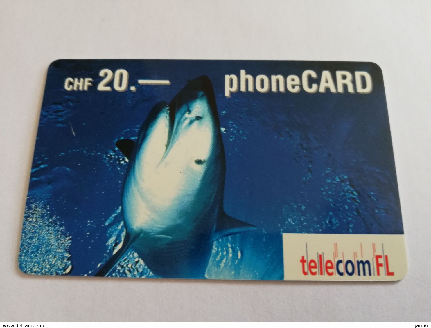 LIECHTENSTEIN ANIMALS CHF 20,- FINE USED PREPAID- SHARK      ** 5997** - Liechtenstein