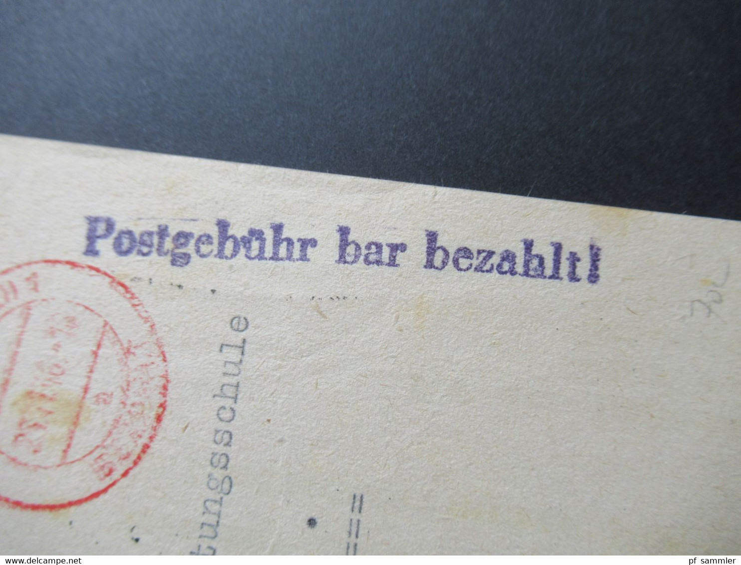 Österreich 1946 L1 Postgebühr Bar Bezahlt Und Roter Stempel Linz (Donau) Bezahlt Der Landesschulrat Für O.Ö. - Brieven En Documenten