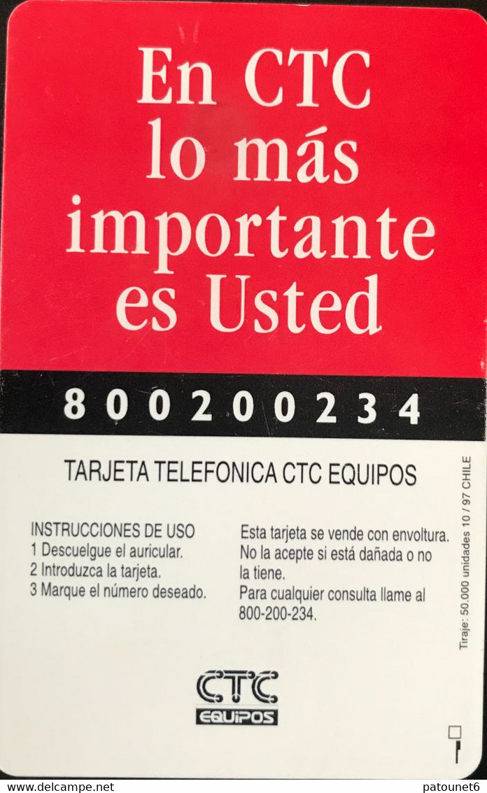 CHILI - Phonecard - CTC - Volcan Osorno - $ 3.000 - Chili