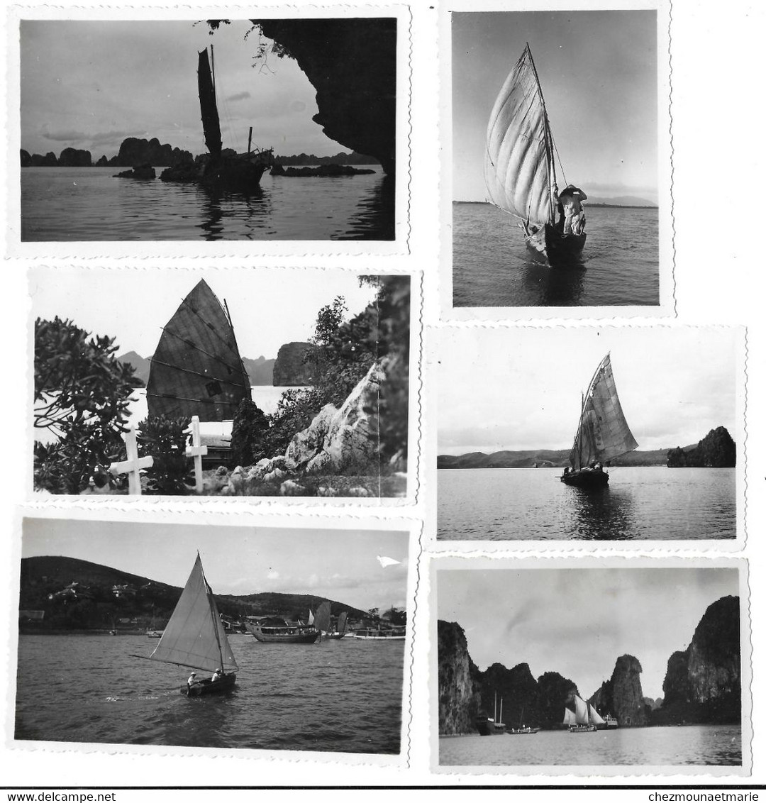 ANNEES 1930 INDOCHINE - JONQUES VIETNAM - LOT DE 6 PHOTOS - UNE ABIMEE - Schiffe