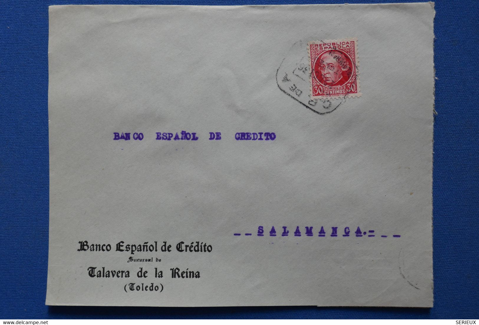 T1 ESPANA BELLE LETTRE  GUERRE  CIVILE 1936 TOLEDO POUR SALAMANCA  + AFFRANCH INTERESSANT - Nationalistische Zensur