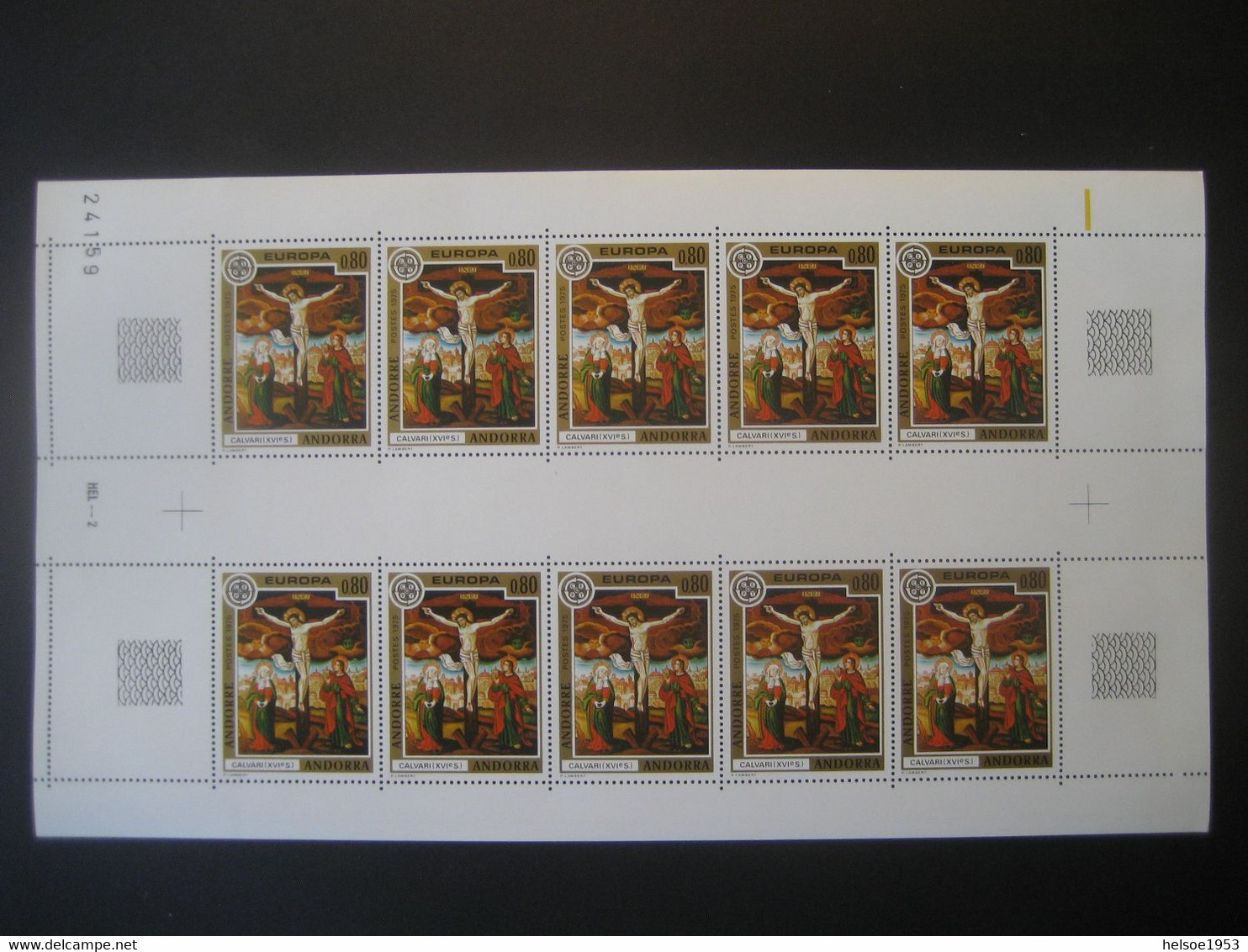 Andorra Französisch 1975- 2 Kleinbögen Europa 1975 Gemälde, Satz MiNr. 264-265 ** Postfrisch - Blocks & Sheetlets