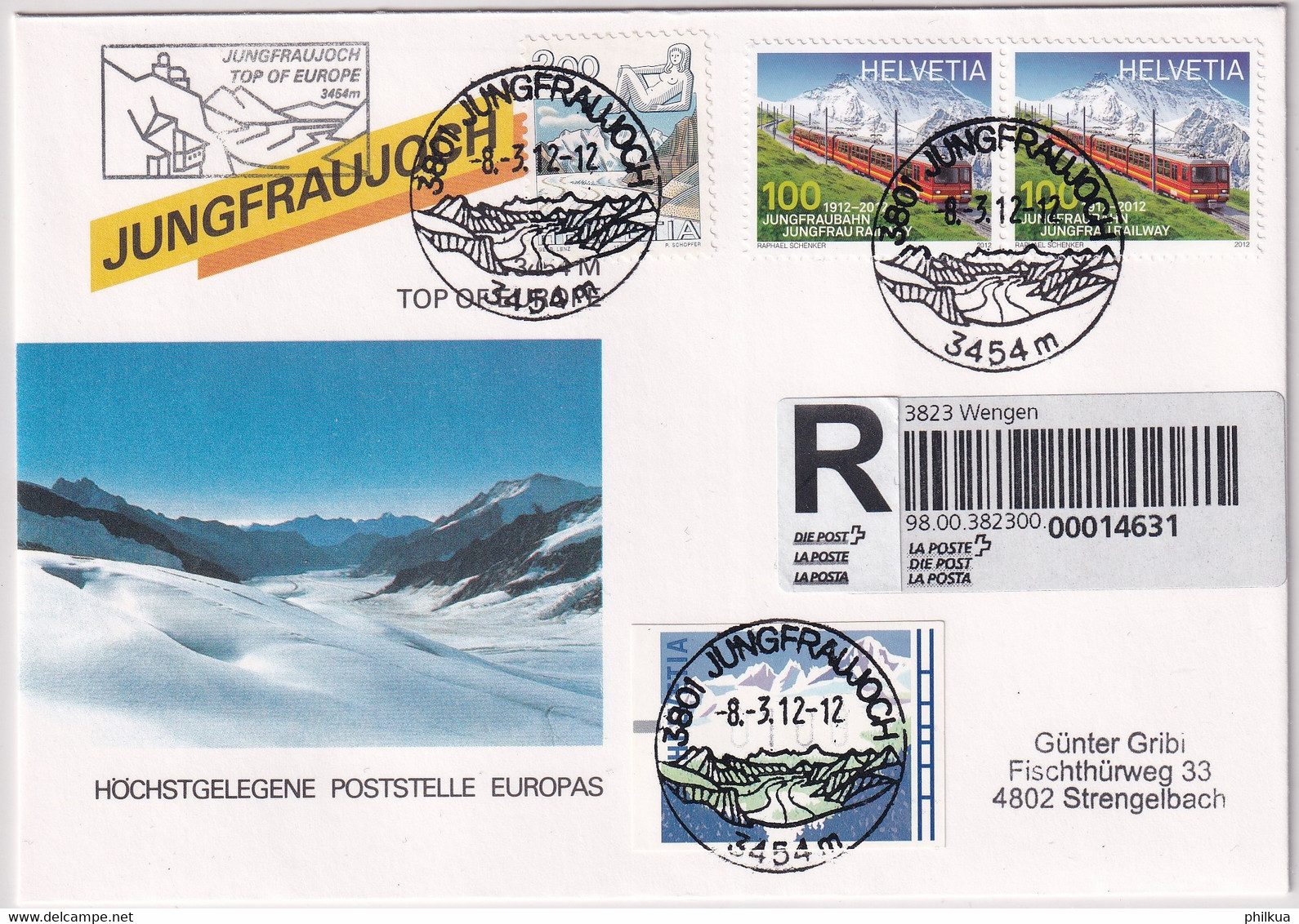 Michel 2233 Auf Gelaufenem R-FDC Mit ETOS JUNGFRAUJOCH - Brieven En Documenten