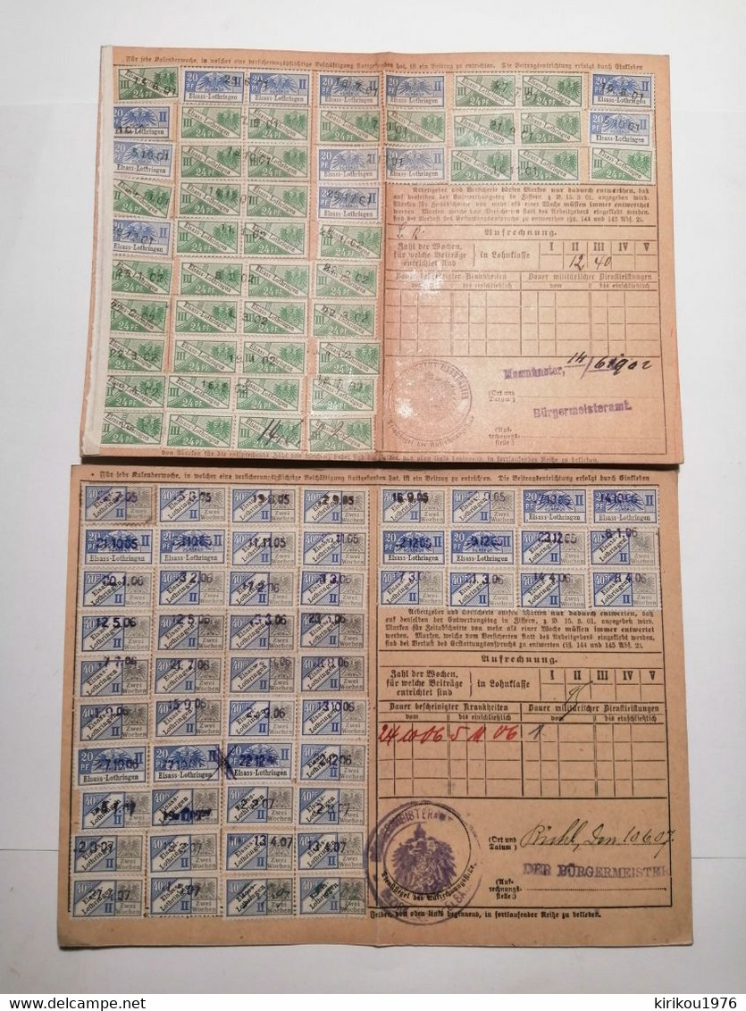 Carte De Quittance Avec Timbres Fiscaux 1875-1919 5pcs - Other & Unclassified