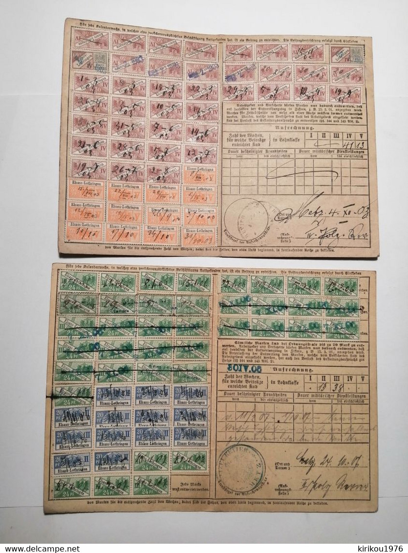 Carte De Quittance Avec Timbres Fiscaux 1875-1919 Metz 5pcs - Altri & Non Classificati