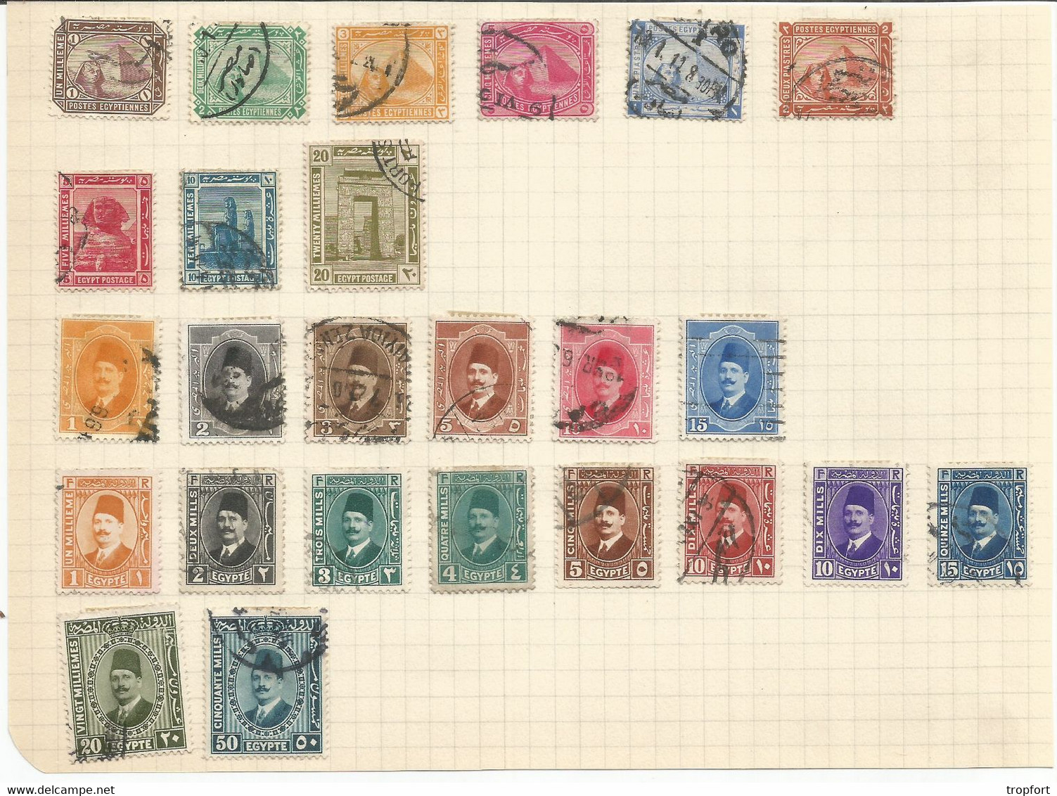 JP / Timbres EGYPTE Lot 25 TIMBRE EGYPT POSTAGE Poste Egyptienne - Voorfilatelie