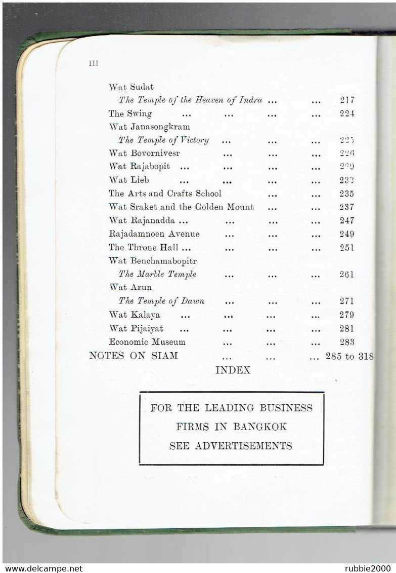 GUIDE TO BANGKOK WITH NOTES ON SIAM 1928 MAJOR ERIK SEIDENFADEN OVER 250 ILLUSTRATIONS THE ROYAL STATE RAILWAYS OF SIAM - Asia