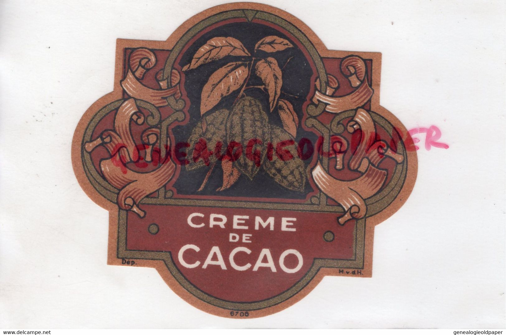 ETIQUETTE   CREME DE CACAO - Alimentaire