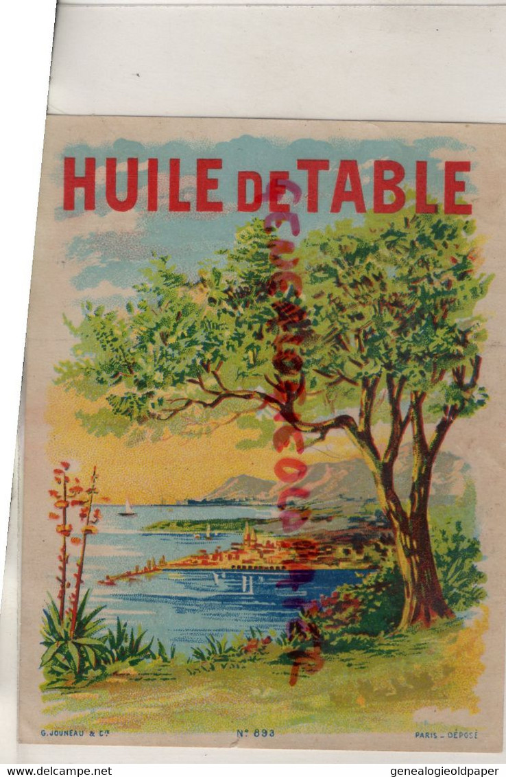 ETIQUETTE HUILE DE TABLE - IMPRIMERIE LITHOGRAPHIE  JOUNEAU PARIS - Alimentaire