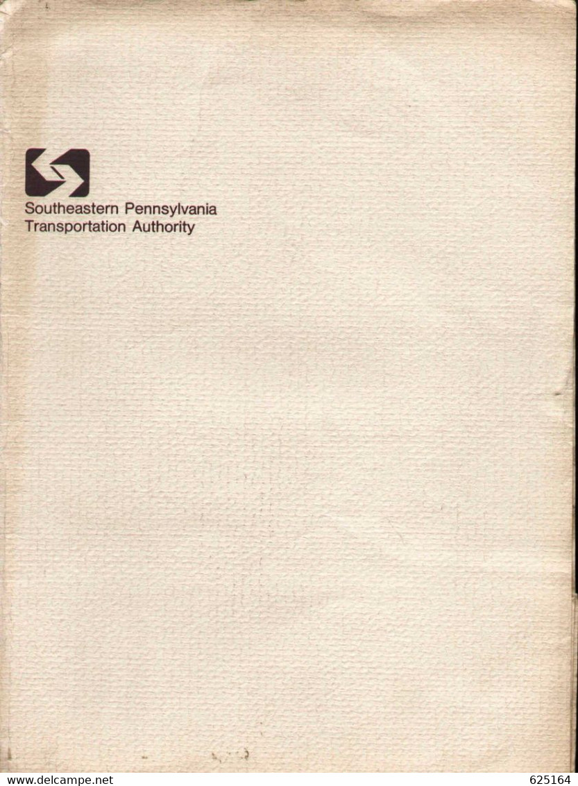 Documents Très Rares SEPTA Southeastern Pennsylvania Transportation Authority - Inglés