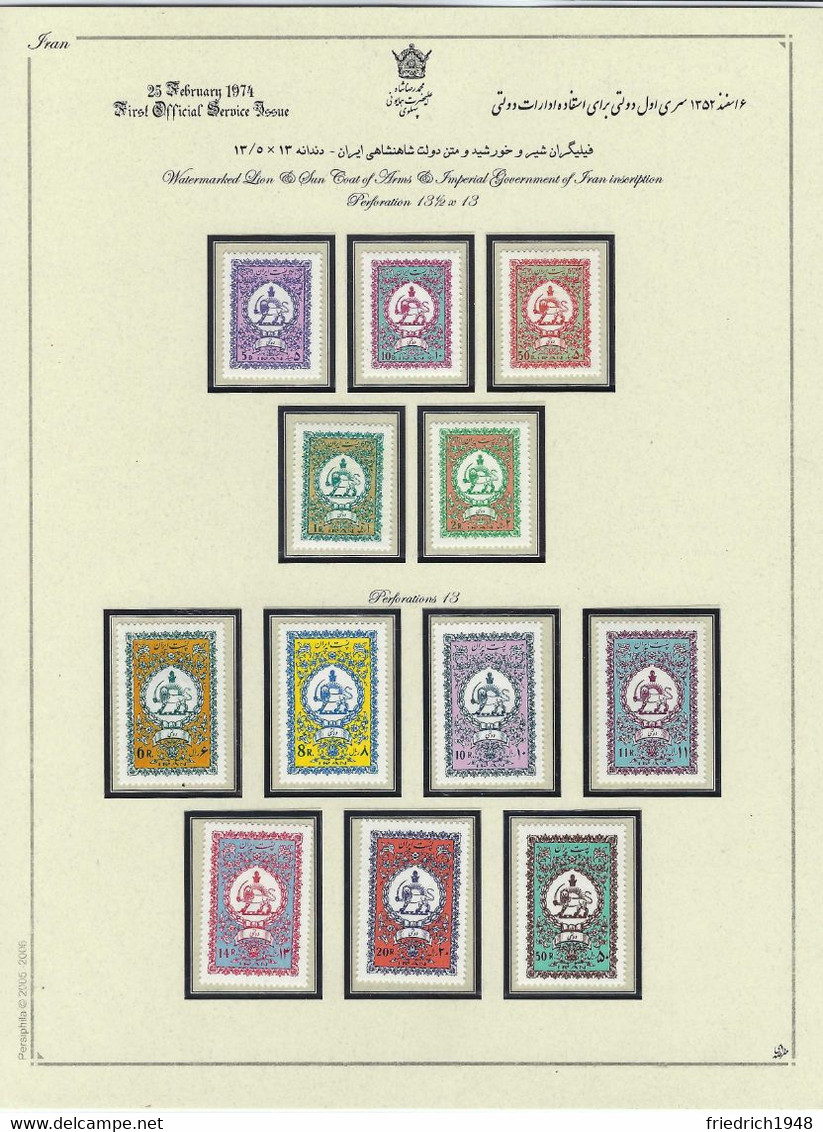 Persia - Persien - Iran;   1974    Dienstmarken , MNH - Iran