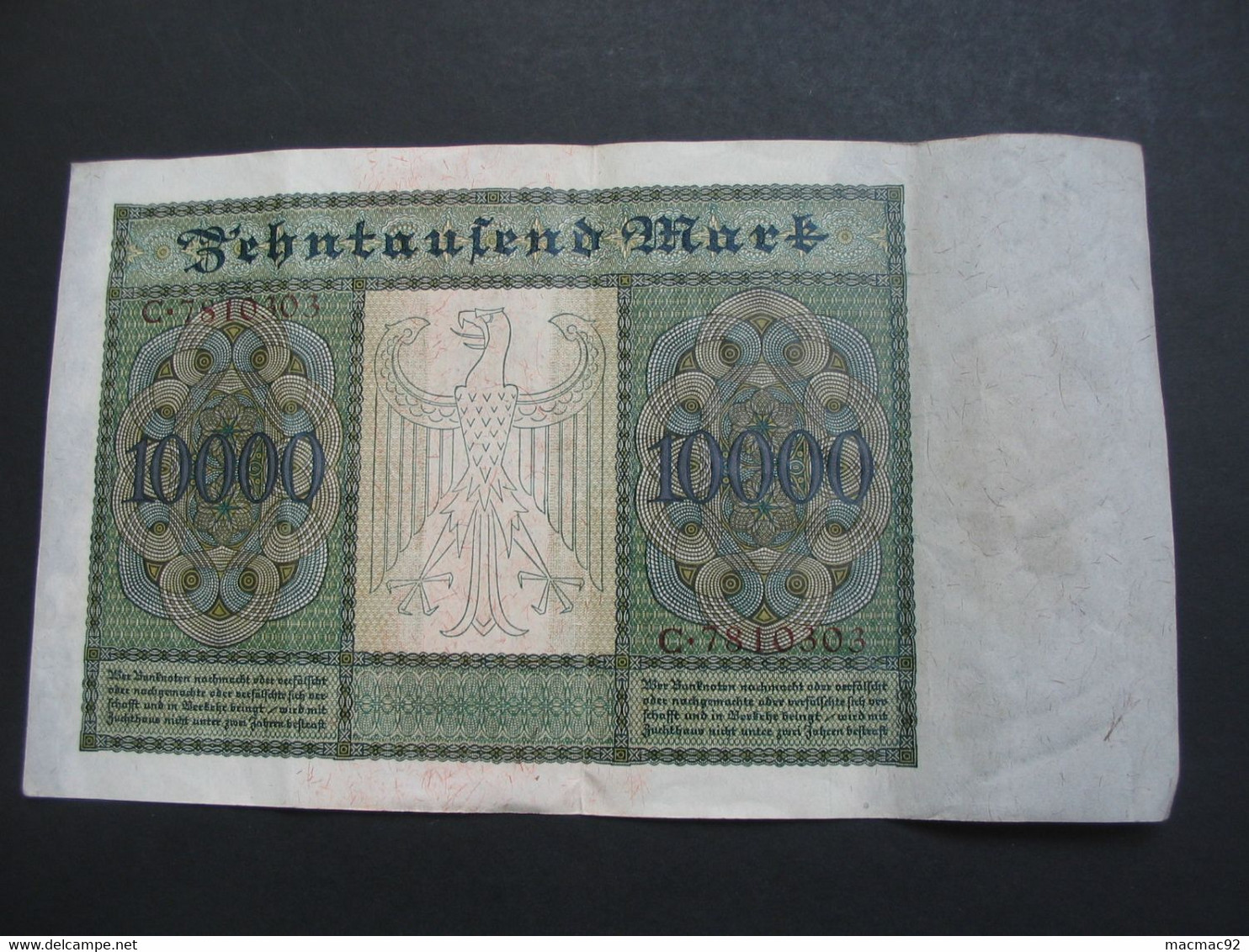 10 000 Zehntaufend Mark 1922 -  Reichsbanknote - Germany - Allemagne **** EN ACHAT IMMEDIAT **** - 10.000 Mark