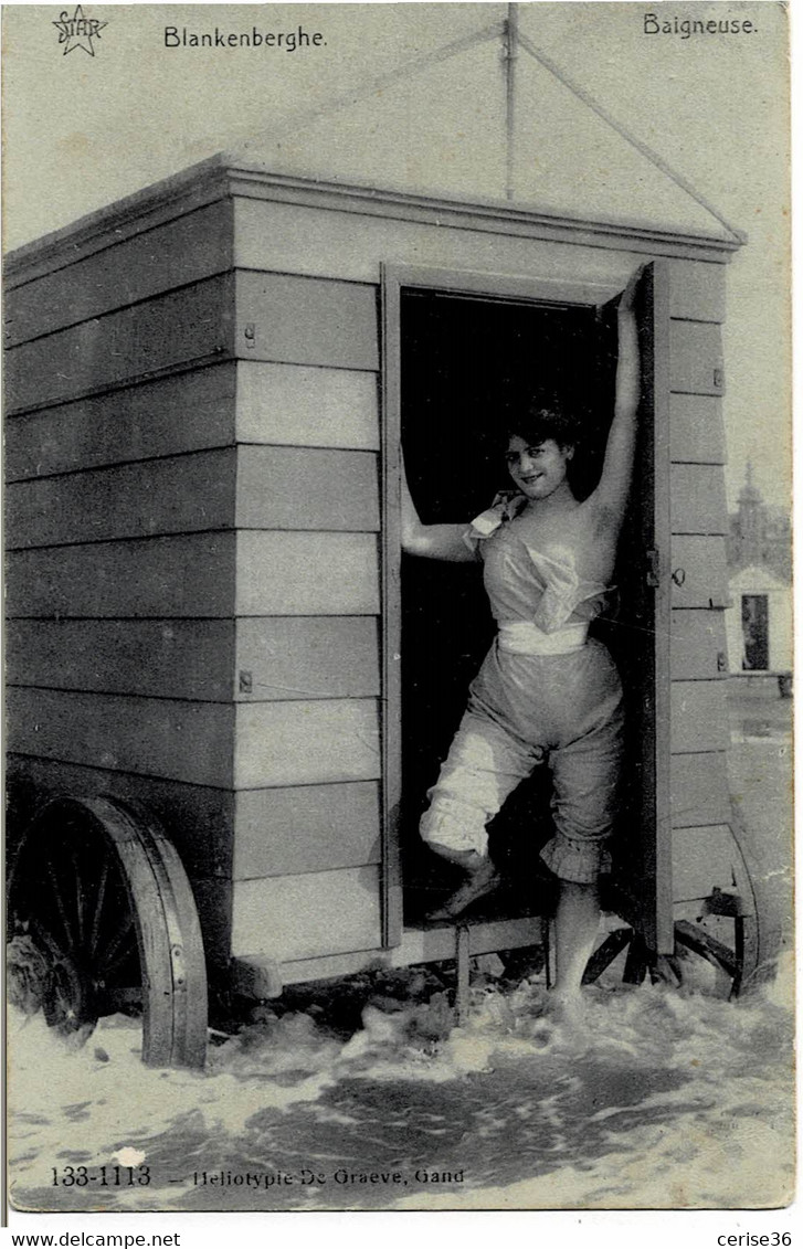 Blankenberghe Jolie Baigneuse Circulée En 1910 - Blankenberge