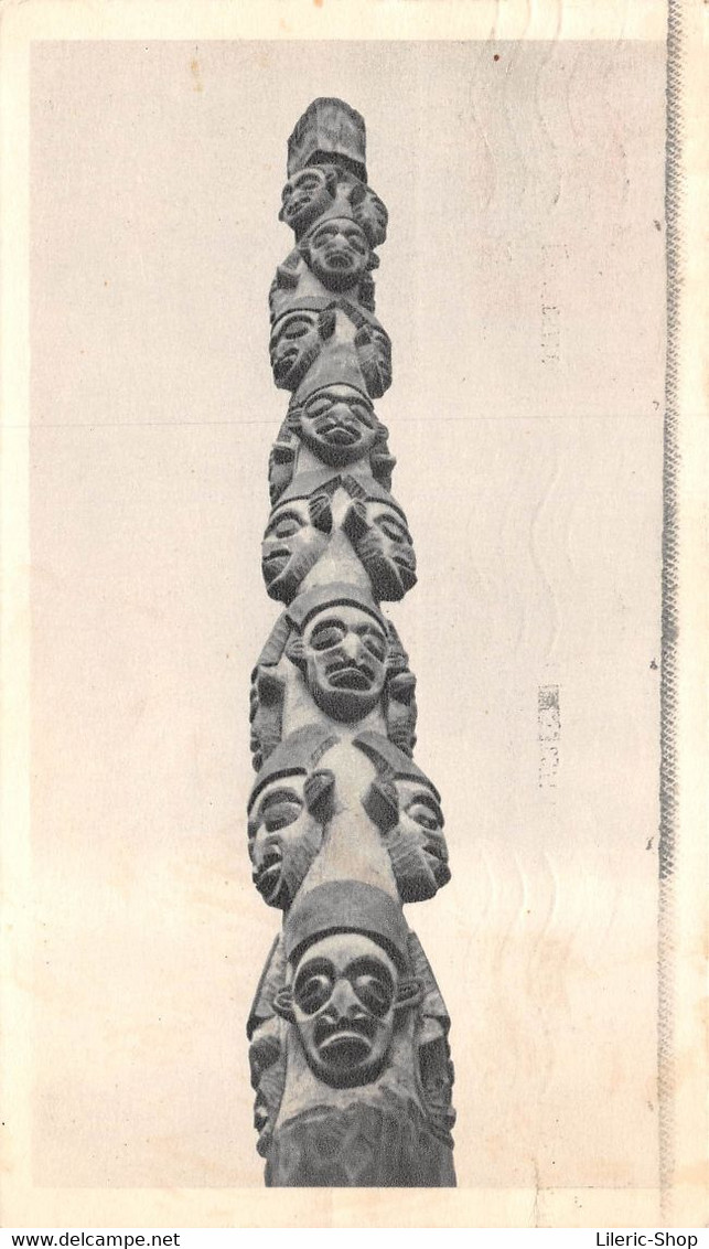 CPSM Moutarde AMORA - CAMEROUN , Totem Sculpté - Timbrée, Oblitérée 1953 ( ͡◕ ͜ʖ ͡◕) ♦ - Reclame