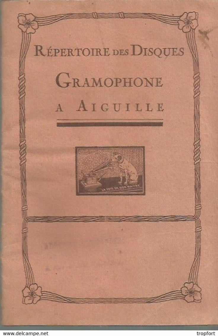 JP / Revue CATALOGUE Répertoire DISQUE GRAMOPHONE à AIGUILLE Chant Orchestre ARTISTE COMEDIEN Chanteur Théâtre Opéra - Musique