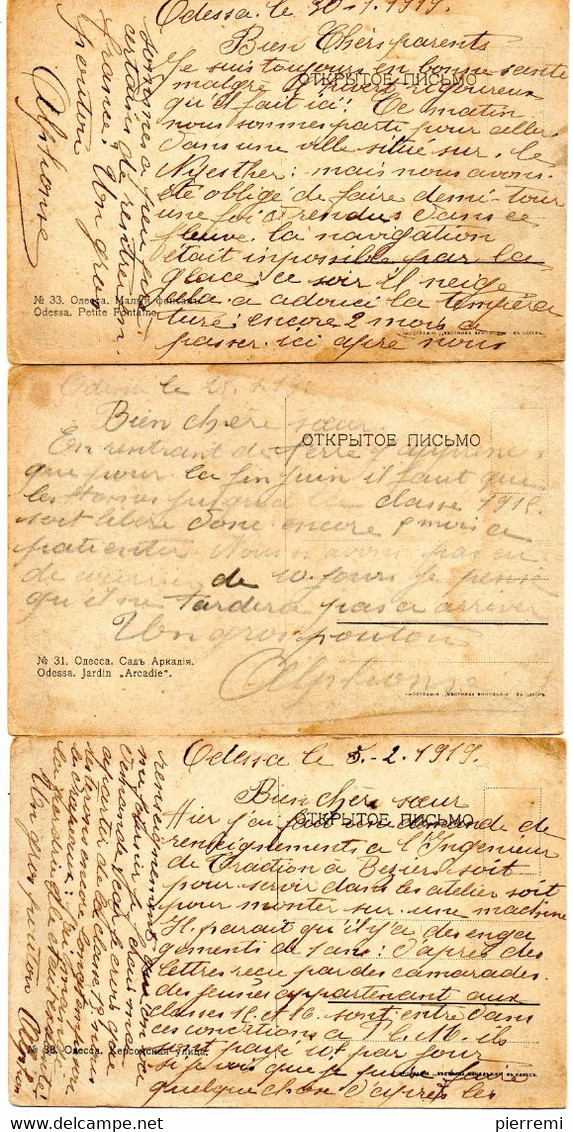 ODESSA...1919...LOT DE 3 CARTES  Voir 2 Scans...courrier...en L Etat.. - Ukraine