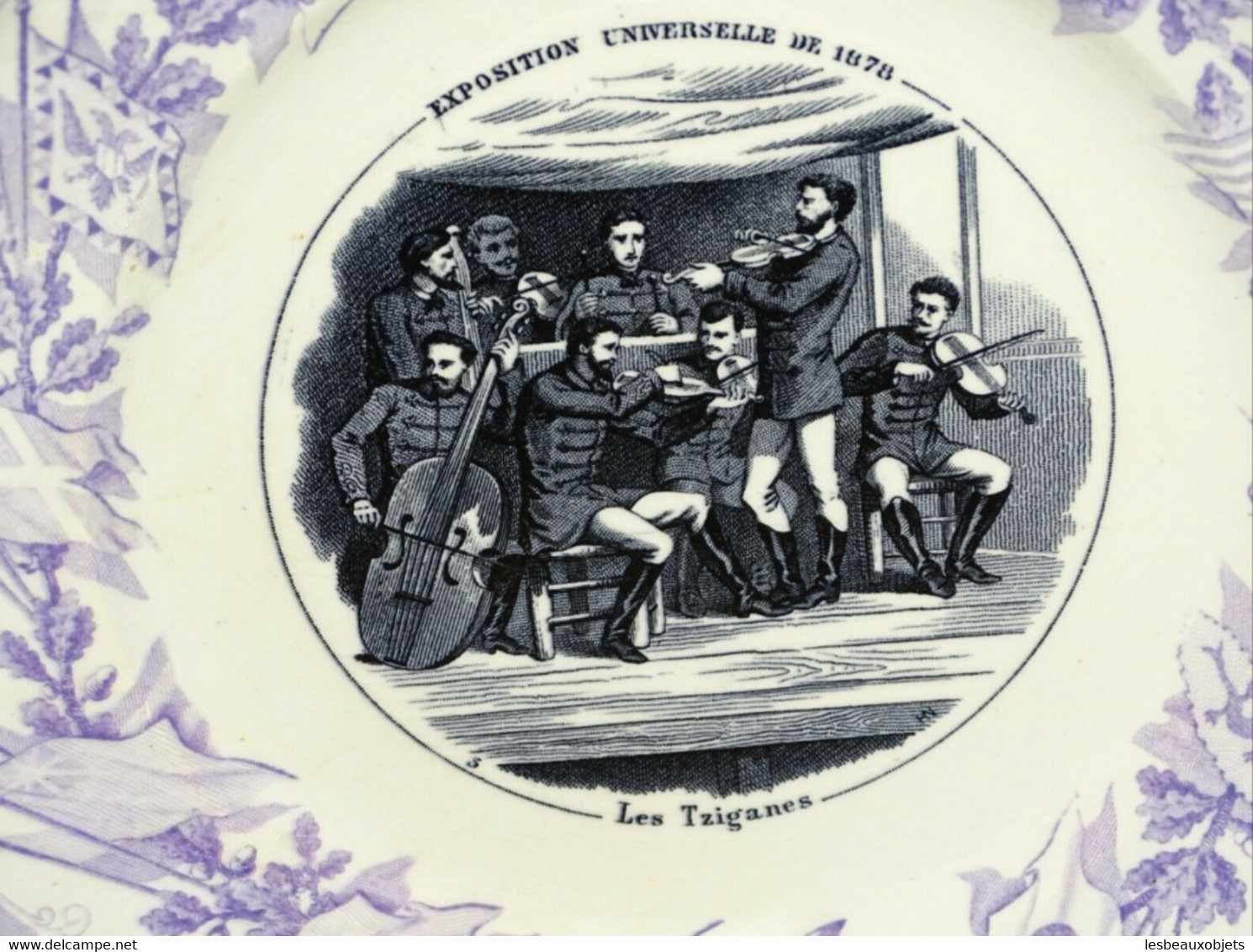 ASSIETTE PARLANTE J.VIEILLARD BORDEAUX EXPO UNIVERSELLE De 1878 LES TZIGANES - Bordeaux (FRA)