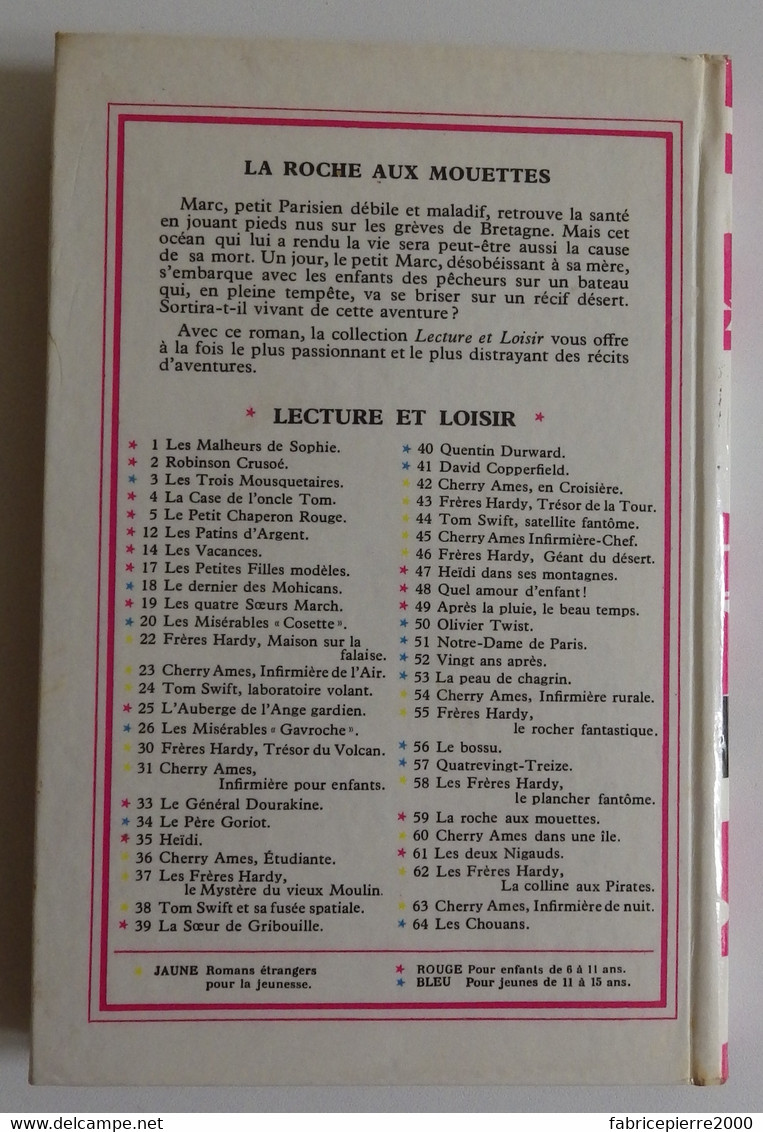 Jules SANDEAU - La Roche Aux Mouettes Charpentier 1963 Lecture Et Loisir N°59 Ill J. Gilly - Collection Lectures Et Loisirs