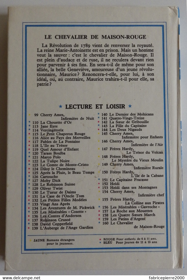 Alexandre DUMAS - Le Chevalier De Maison-Rouge Charpentier 1963 Lecture Et Loisir N°160 Ill J. Gilly - Collection Lectures Et Loisirs