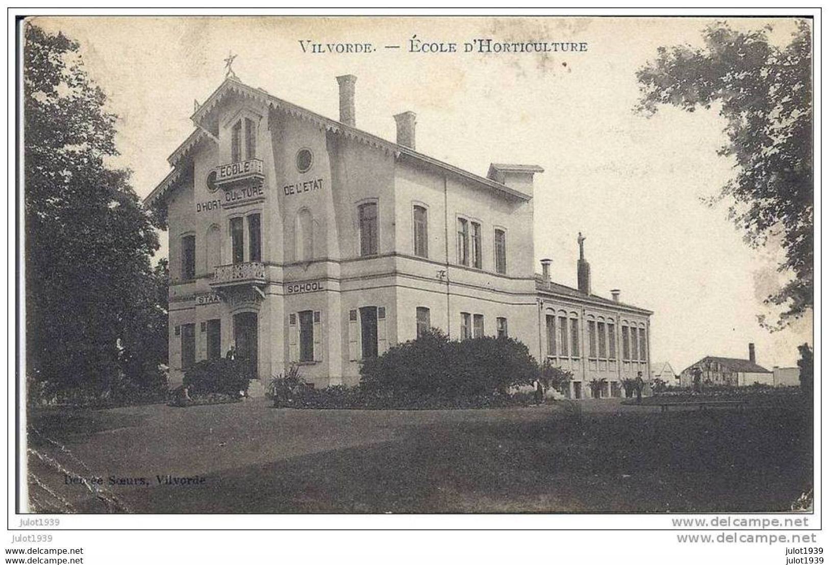 VILVORDE ..-- VL. Brt ..-- Ecole D' Horticulture . Vers SOUVRET ( Melle Octavie GUILLAIN ) . Voir Verso . - Vilvoorde