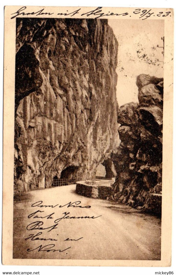 Algérie--1923--Corniche De Bougie (Bejaia) à Djidjelli --Les Grandes Falaises..timbre ..beau Cachet  ALGER Pour.Pays-bas - Bejaia (Bougie)