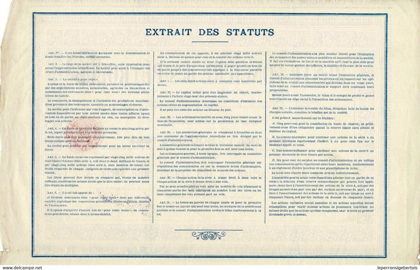 Titre Ancien - Rente Foncière Des Pétroles - Société Anonyme - Titre De 1912 - - Pétrole