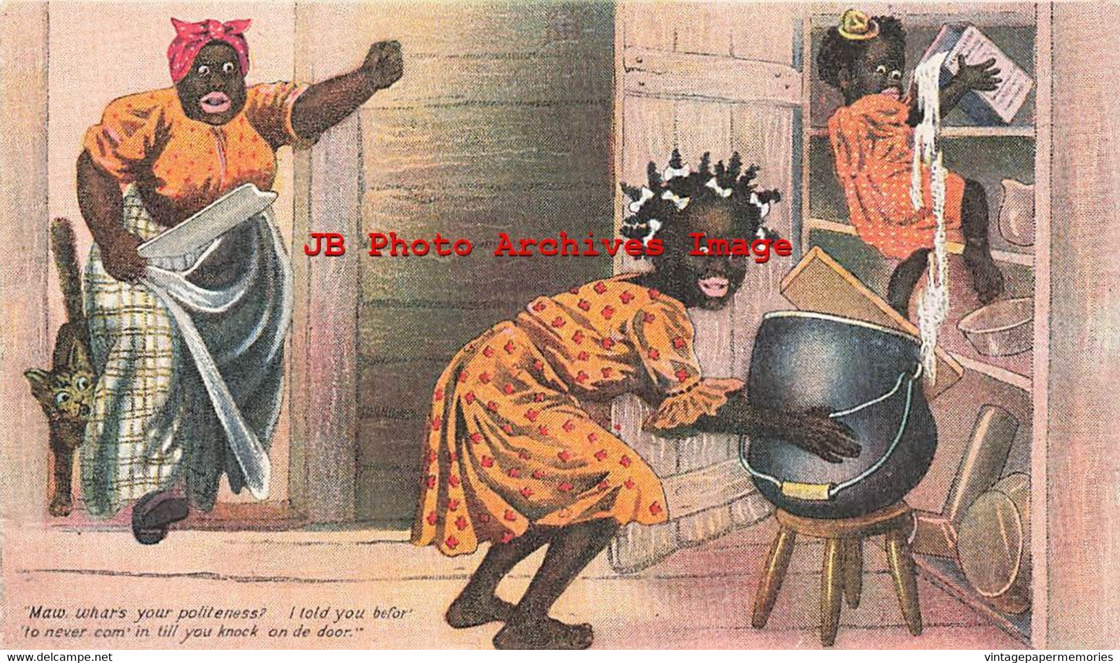 902949-Black Americana, H-O Co No 2, Korn Kinks Advertising, Mom Caught Girls Raiding Pantry - Black Americana