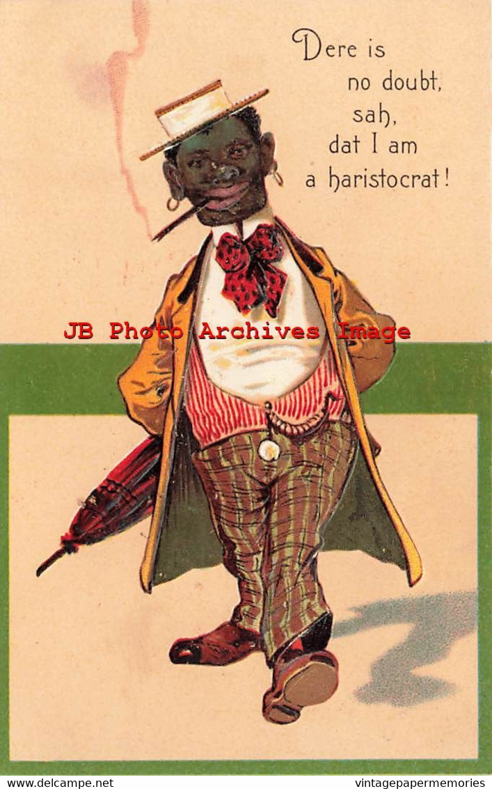 902971-Black Americana, PFB No 7179, Well Dressed Aristocrat Smoking A Cigar - Black Americana