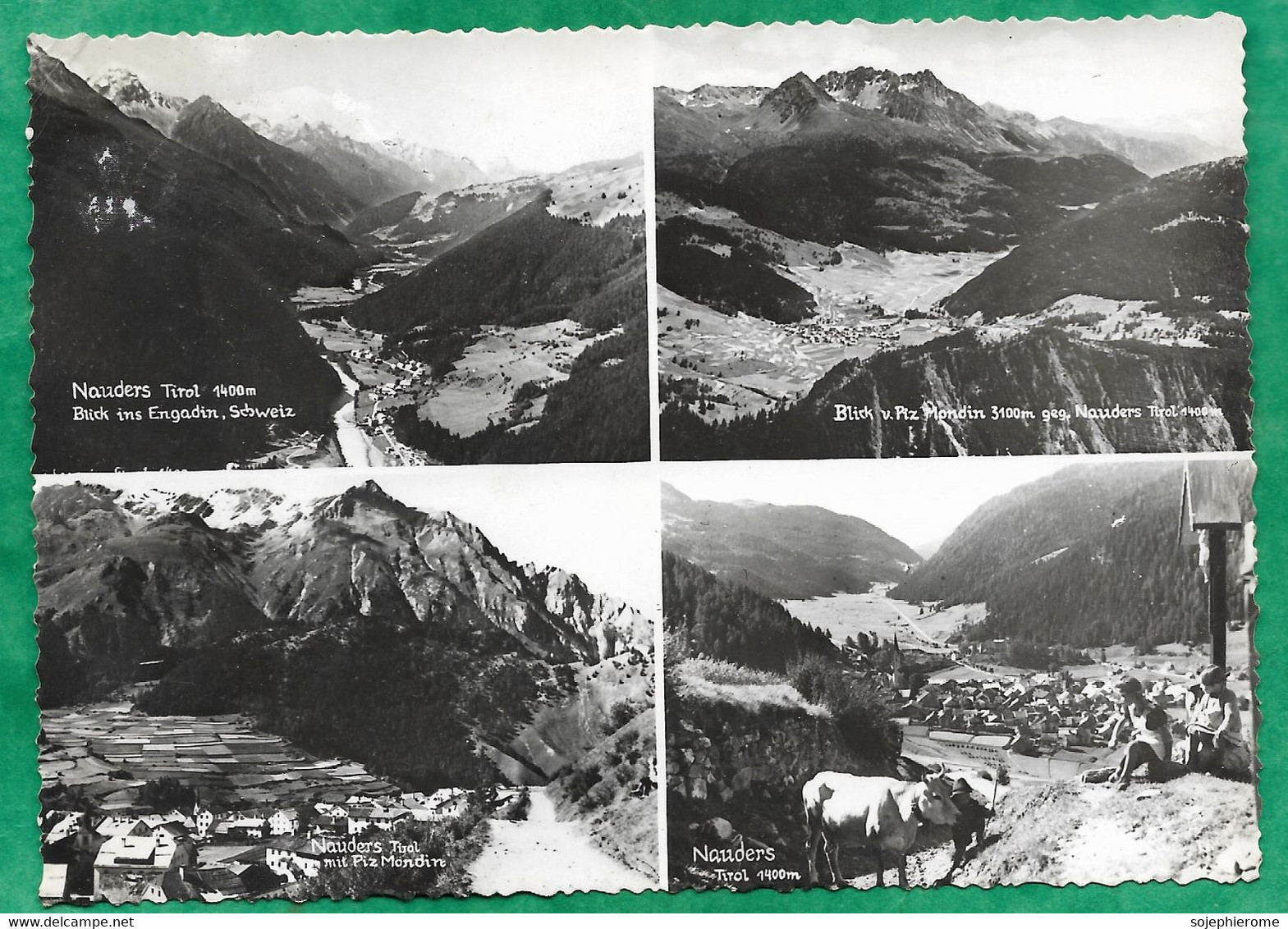 Nauders (Tirol) Blick Ins Engadin, Mit Piz Mondin 2scans 18-05-1958 - Nauders
