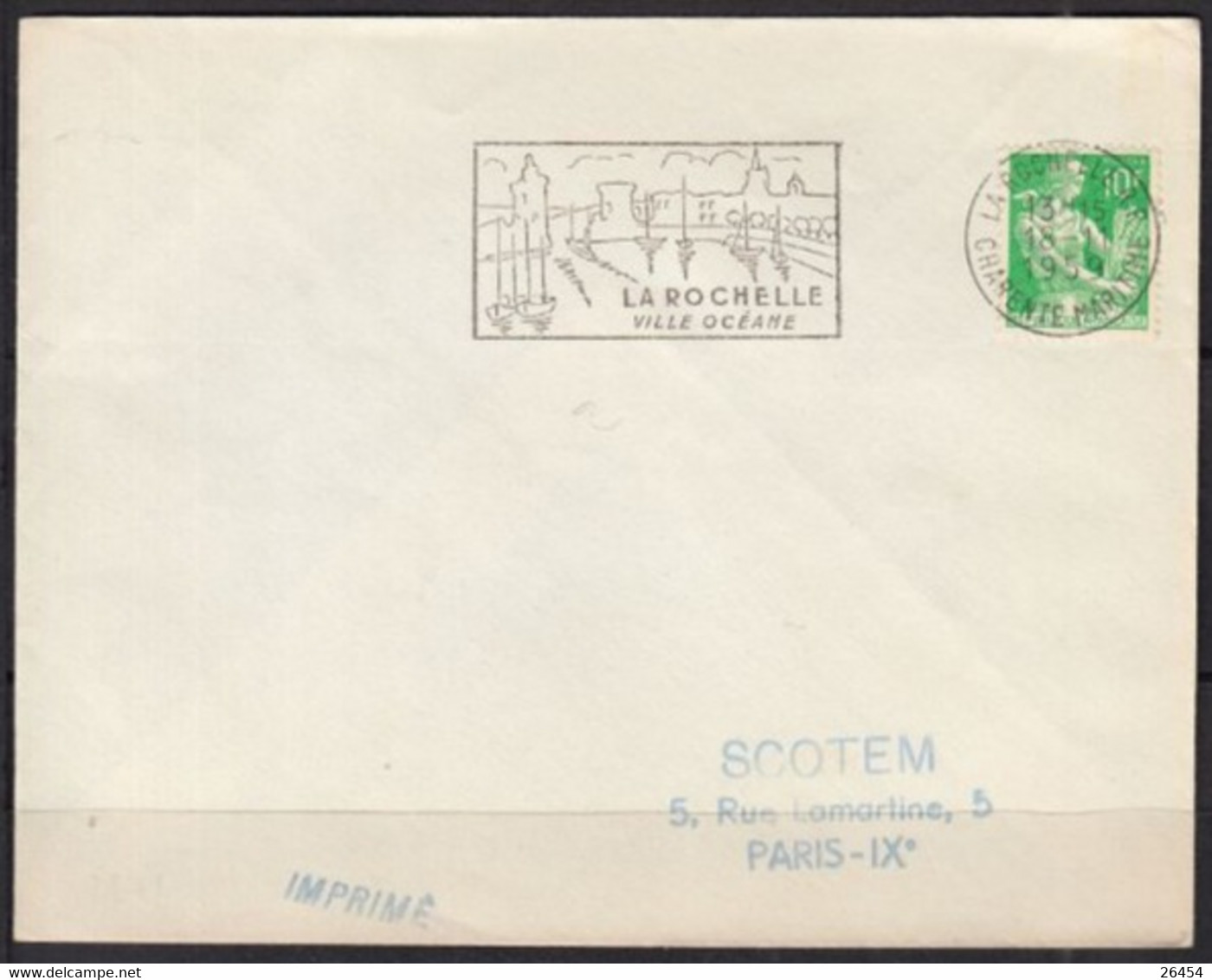 LOUDEAC-MORTAIN-LA ROCHELLE   Lot De 3  Moissonneuses 10c Vert Et 10f   Sur Enveloppes + Flammes Sécap  De 1959-60-62 - 1957-1959 Moissonneuse