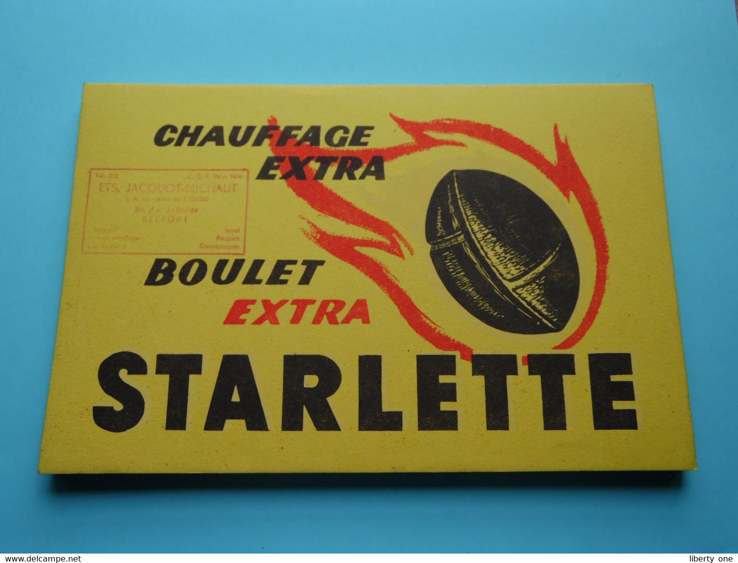 Buvard STARLETTE ( Chauffage Extra Boulet ) Avec CACHET > BELFORT > ( Format +/- 21 X 14 Cm. ) Voir SCAN Svp ! - S