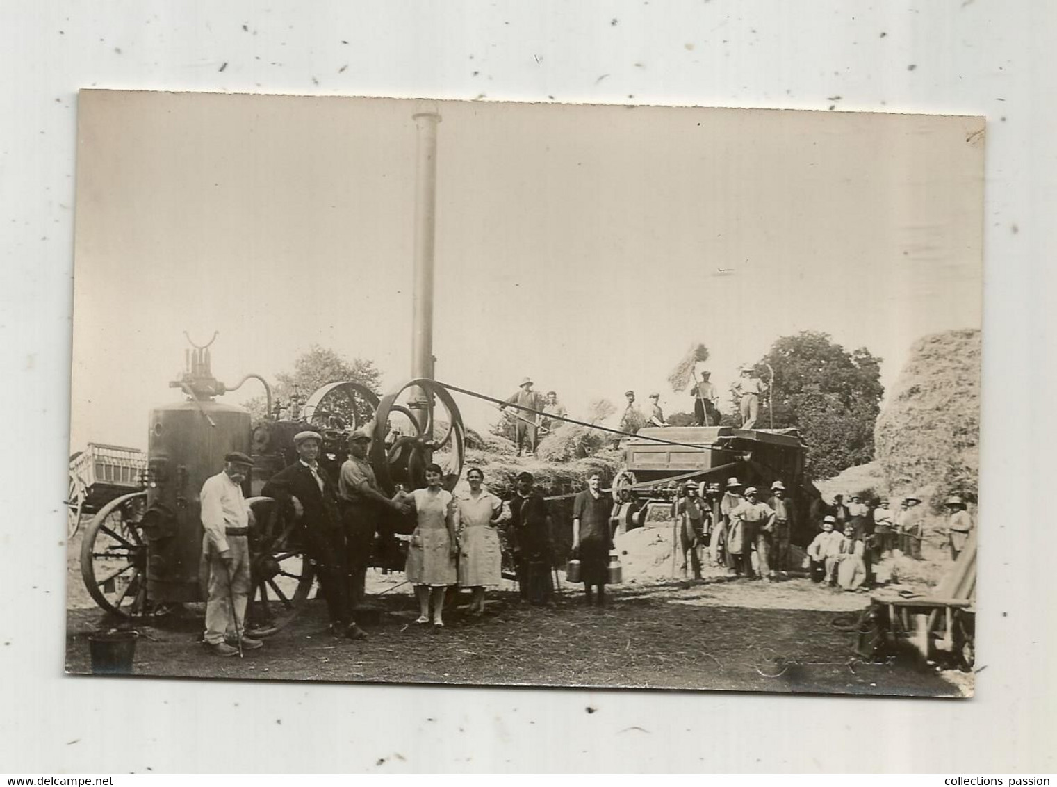 Cp, Carte Photo Maurice David , CHATELLERAULT , Agriculture , Culture , Moissonneuse Batteuse ,vierge - Culturas