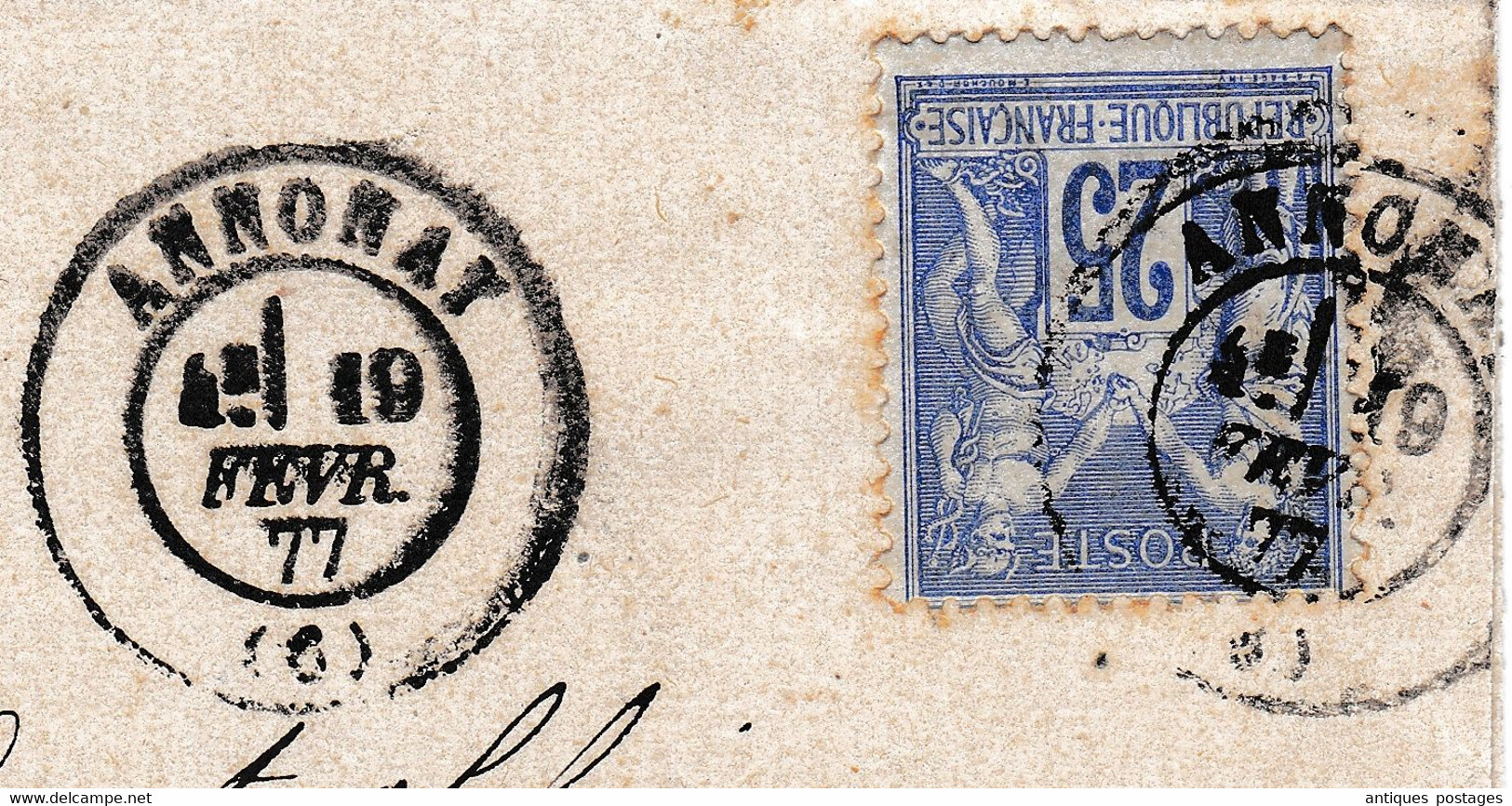 Lettre Annonay 1877 Ardèche Tournon Tribunal De Commerce Maurice Nicod Timbre Type Sage 25 Centimes - 1876-1878 Sage (Type I)